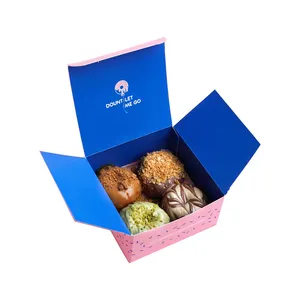 Kotak kertas donat makanan penutup kustom harga pabrik kotak kue Mini karton karton karton Macaron