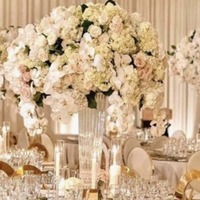 Vente en gros directe vase en verre transparent droit mariage pièce maîtresse en verre vase scène bureau centre décorations.