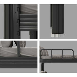 Высококачественные современные двухъярусные кровати из стали для студенческих общежитий с тумбой для обуви, для школ, квартир и арендного жилья - Product Image 6