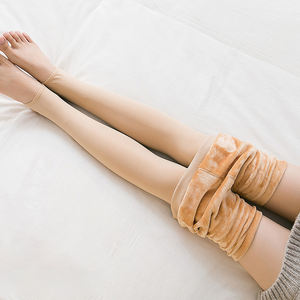 Pantalon personnalisé une pièce automne hiver <span class=keywords><strong>couleur</strong></span> <span class=keywords><strong>chair</strong></span> plus velours leggings fins et chauds pour femmes avec des caractéristiques opaques sans couture - Product Image 1