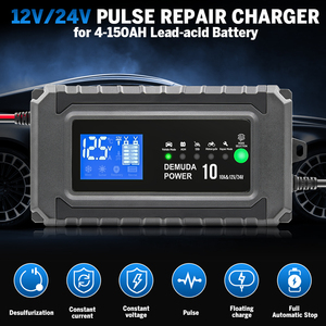 Reparación de pulso 12V 10A 24V 5A cargador de batería de plomo ácido para camión coche AGM ciclo profundo VRLA 4AH-100AH Battri cargador pantalla LCD - Product Image 2