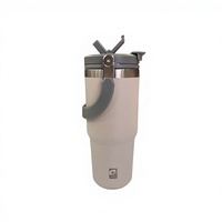 Vaso Térmico Ecológico Minimalista de Acero Inoxidable de 750 ml con Tapa y Asa, Aislamiento Térmico de 12-24 Horas, Apto para Agua Hirviendo, Ideal para Viajes en Auto