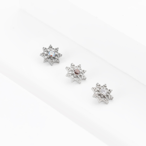 Tốt ASTM F136 Titanium bezel <span class=keywords><strong>Set</strong></span> bông tai Zircon mũi Stud earlobe tragus Helix sụn cho phụ nữ cưới piercing đồ trang sức - Product Image 5