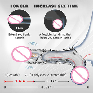 Manga de mejora sexual para hombres, Juguetes sexuales para adultos, incluido el condón, anillo para pene, manga para pene - Product Image 6