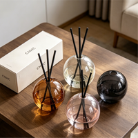 Diffuseur de parfum en verre rond de luxe Relaxlines avec boîte cadeau, couleur personnalisée, aromathérapie, 100 ml