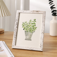 Marcos de fotos de 6x8 pulgadas, marcos de madera natural con mesa de plástico de plexiglás y pantalla de montaje en pared, decoración de hogar y oficina