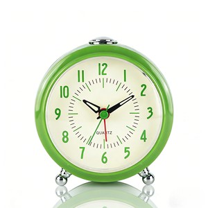 Reloj Despertador de Cuarzo Silencioso Minimalista Verde de 4 Pulgadas para Decoración del Hogar y Dormitorio Infantil - Product Image 1