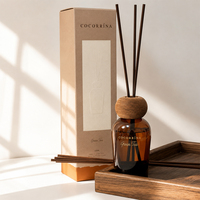 Diffuseur de parfum d'ambiance AIKUN de luxe à bâtonnets en bois, flacon en verre fumé rechargeable, ensemble de parfum d'intérieur, marque privée, longue durée, vente en gros