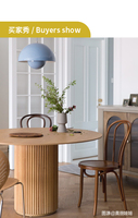 Mesa de madera sólida de estilo nórdico para sala de estar, mesa de centro de diseño, ligera, circular, pequeña, creativa para el hogar y restaurante