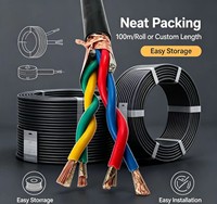 Câble d'alimentation industriel aérien JIS RVVP en cuivre massif isolé PVC 600V 4 AWG pour le chauffage des bâtiments