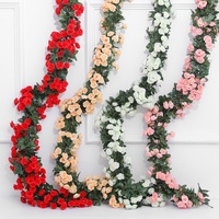 YHM Guirlande de roses artificielles, plante verte, décoration pour tuyaux de climatisation, salon, modèle 110A gaufré