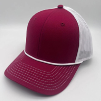 Gorra de Béisbol Ajustable de 6 Paneles para Hombre, con Logotipo Bordado en 3D Personalizado, Malla Transpirable, Estilo Camionero con Cuerda Decorativa