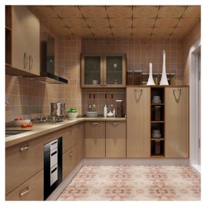Alacena Moderna Blanca Personalizada para Alimentos, <span class=keywords><strong>Armario</strong></span> de Almacenamiento Alto de Madera, Mueble de Cocina para Uso Doméstico - Product Image 3