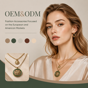 จี้เหรียญโลหะผสมวินเทจแบบสั่งทำ OEM สองชั้น ลายเทพีแห่งดวงอาทิตย์และม้า สร้อยคอผู้หญิงแบบซ้อนได้ - Product Image 1