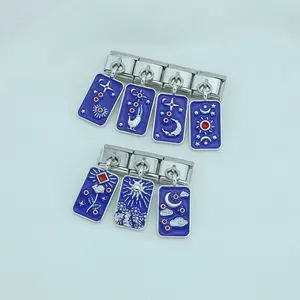 Hapiship 2024 moda mujer regalo <span class=keywords><strong>Tarot</strong></span> cielo azul estrellado encanto italiano enlaces ajuste 9mm pulsera de acero inoxidable DIY joyería DJ1311 - Product Image 3