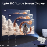 Puce Android 13.0 Amlogic T950S AUTO Keystone Projecteur vidéo pour maison intelligente haute luminosité