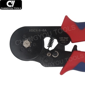 HSC8 6-6A Herramienta de crimpado manual de grado industrial, alicates pequeños para mini terminales de 0.25-6mm AWG 23-10, compatible con OEM y ODM - Product Image 5