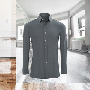 Camiseta de Danza Moderna para Hombre, Manga Larga, Elástica, de Spandex, para Entrenamiento de Danza Latina, Top para Actuaciones en Salón de Baile, Ropa de Danza Profesional para Adultos - Product Image 3