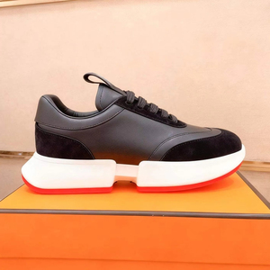 Zapatillas Negras de Alta Calidad para Hombre, Marca Hemm Bottoms, de Cuero Genuino, Diseño de Lujo, Casuales, con Plataforma, a la Moda - Product Image 1