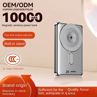 Power Bank Nirkabel Magnetik PVC 10000mAh Bersertifikasi 3C Baterai Lithium Polymer Pengisi Daya Portabel dengan Kabel Terintegrasi