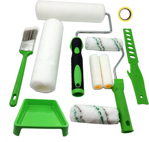 Usine directe 7 pièces 9 pouces <span class=keywords><strong>rouleau</strong></span> brosse ensemble jaune plateau en plastique bricolage <span class=keywords><strong>peinture</strong></span> industrielle OEM fonction de <span class=keywords><strong>nettoyage</strong></span> personnalisable - Product Image 2