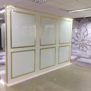 Marco dorado moderno portátil, acrílico, pvc, para decoración de fiesta de boda, soporte de fondo