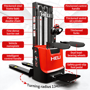 HELI CDD 2000kg 전동 팔레트 스태커 지게차 (리프팅 높이 1.6m-<span class=keywords><strong>4m</strong></span>, 풀타임 휠 드라이브, 스탠딩 조작) - Product Image 3