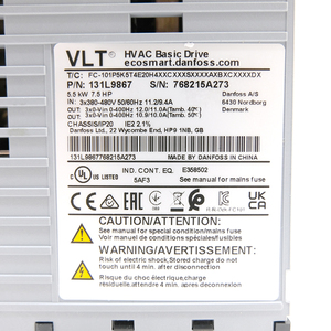 Vente flash FC-101P5K5T4E20H4 131L9867 VLT AutomationDrive 5.5KW 380-480V Convertisseur de fréquence VFD - Product Image 1