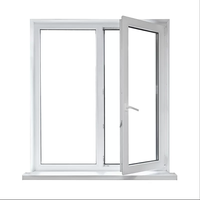 Fenêtre à battant en PVC à cadre fin horizontal de style nordique, triple vitrage Low-E en acier inoxydable, insonorisée et économe en énergie