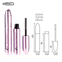 Emballage de tube de mascara en métal triangulaire en aluminium personnalisé Boîte de tubes de mascara vide emballage en plastique