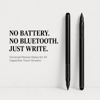 Stylet capacitif universel pour tablettes et smartphones, 2 en 1, extrémité en caoutchouc pour écran tactile et pointe en graphite, sans batterie