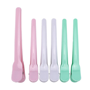 Pinzas de plástico para el cabello de 12 cm, pinzas multifuncionales de colores para uso diario, color rosa, blanco, verde, color sólido - Product Image 1