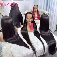 Pelucas frontales de encaje HD 13x6 baratas al por mayor, cabello indio, pre-arrancadas, con nudos decolorados, sin pegamento, peluca de cabello humano liso para mujeres afroamericanas