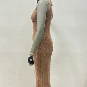 Robe longue en tricot pour femme <span class=keywords><strong>Keisha</strong></span>, robe sexy, fabrication sur mesure OEM & ODM, pull long sans manches pour femme, vêtements fantaisie pour femme, pull en tricot - Product Image 4