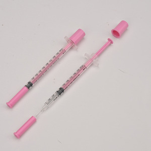 Jeringa <span class=keywords><strong>de</strong></span> <span class=keywords><strong>Insulina</strong></span> Rosa <span class=keywords><strong>de</strong></span> 1 ml, 31G x 8 mm - <span class=keywords><strong>Precio</strong></span> <span class=keywords><strong>de</strong></span> Fábrica, <span class=keywords><strong>Aguja</strong></span> Fija Veterinaria Desechable - Product Image 1