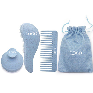 Thấp Moq Tùy Chỉnh Tóc Bàn Chải Thiết Lập Phụ Nữ Và Người Đàn Ông Món Quà Giáng Sinh Thân Thiện Với Môi Rơm Lúa Mì Chăm Sóc Tóc Công Cụ - Product Image 4