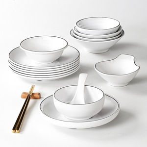 White Melamine Tableware <b>Set</b> 4 Piece Bowl Plate Cup <b>Set</b> For Hotels <b>Restaurants</b> Commercial Use - Product Image 3