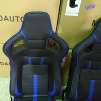 Siège baquet de course sport réglable en fibre de carbone Lowmax, en tissu, cuir et PVC, pour siège de jeu, simulateur de course et chaise de bureau