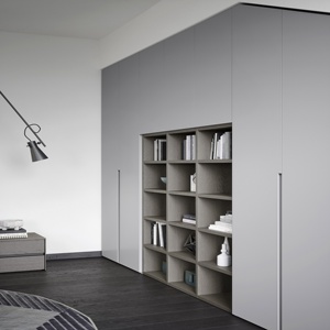 Armadio Moderno Minimalista in Legno con Soffitto Inclinato, Grigio, per Camera da Letto, Soppalco, Libreria e Contenitore - Product Image 2