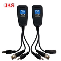 Balun audio vidéo PVA 3 en 1 avec connecteur Cat 5, accessoire de moniteur en plastique