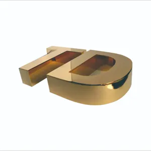 Electroplate זהב צבע נירוסטה 3D אותיות