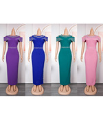 Robe africaine coupe ajustée à manches châle avec faux diamant chaud transfrontalier Vêtements pour femmes grande taille