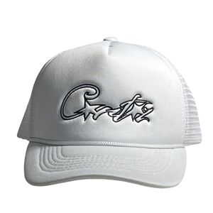 Gorra Trucker Corteiz Blanca de Malla Unisex con Logotipo Bordado, Protección Solar, Tejido de Algodón Transpirable, Estilo Americano de 5 Paneles - Product Image 1