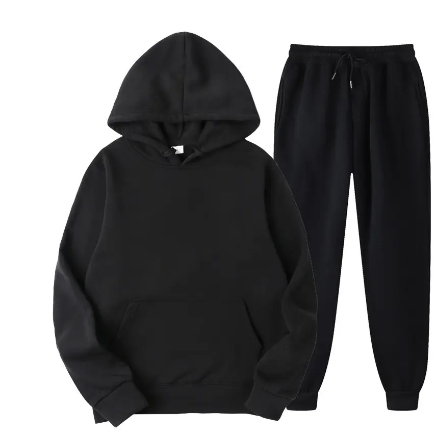 Ucuz özel logo moda spor takım elbise erkek ter pantolon hoodie seti eşofman erkek hoodies pantolon ile