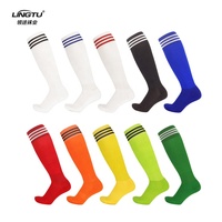 LINGTU Custom LOGO Sports Soccer Chaussettes Bas Hommes et Femmes Striped Knee High Football Socks Anti Slip Customs Gym Nonslip
