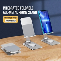 Support universel pour téléphone portable et tablette en alliage d'aluminium de qualité supérieure, ultra-fin, anti-chute, design haut de gamme, rotation à 360°