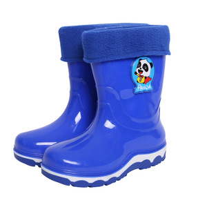 Bottes de pluie pour enfants, chaussures d'eau pour enfants, mi-mollet, rembourrées, chaudes, en caoutchouc, antidérapantes, matériau respectueux de l'environnement - Product Image 4