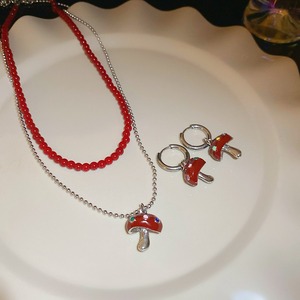<span class=keywords><strong>Ankor</strong></span> ชุดต่างหูสร้อยคอเห็ดสีแดงขนาดเล็กดีไซน์ใหม่ชุดเครื่องประดับหรูหราหลายชั้นชุดเครื่องประดับสำหรับผู้หญิง - Product Image 5