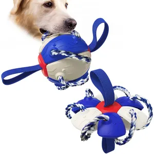 Hundes pielzeug Interaktives Haustier Fußballspiel zeug mit Grab Tabs Hund Outdoor-Training Fußball Pet Bite Chew Balls für Hunde zubehör