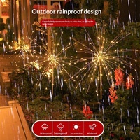 Lampu Taman Tenaga Surya untuk Dekorasi Halaman, Jalan Setapak, Taman Bunga, Halaman Depan, Jalan Masuk, Lampu LED Bentuk Dandelion Kembang Api